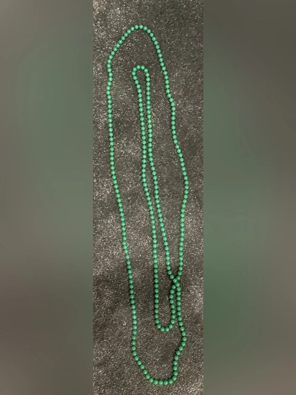 Extra Long Green Beaded Necklace